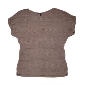 Express Cable Knit Short Sleeve Sweater Top Size Large